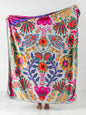 Taupe Birds Reversible Throw Blanket