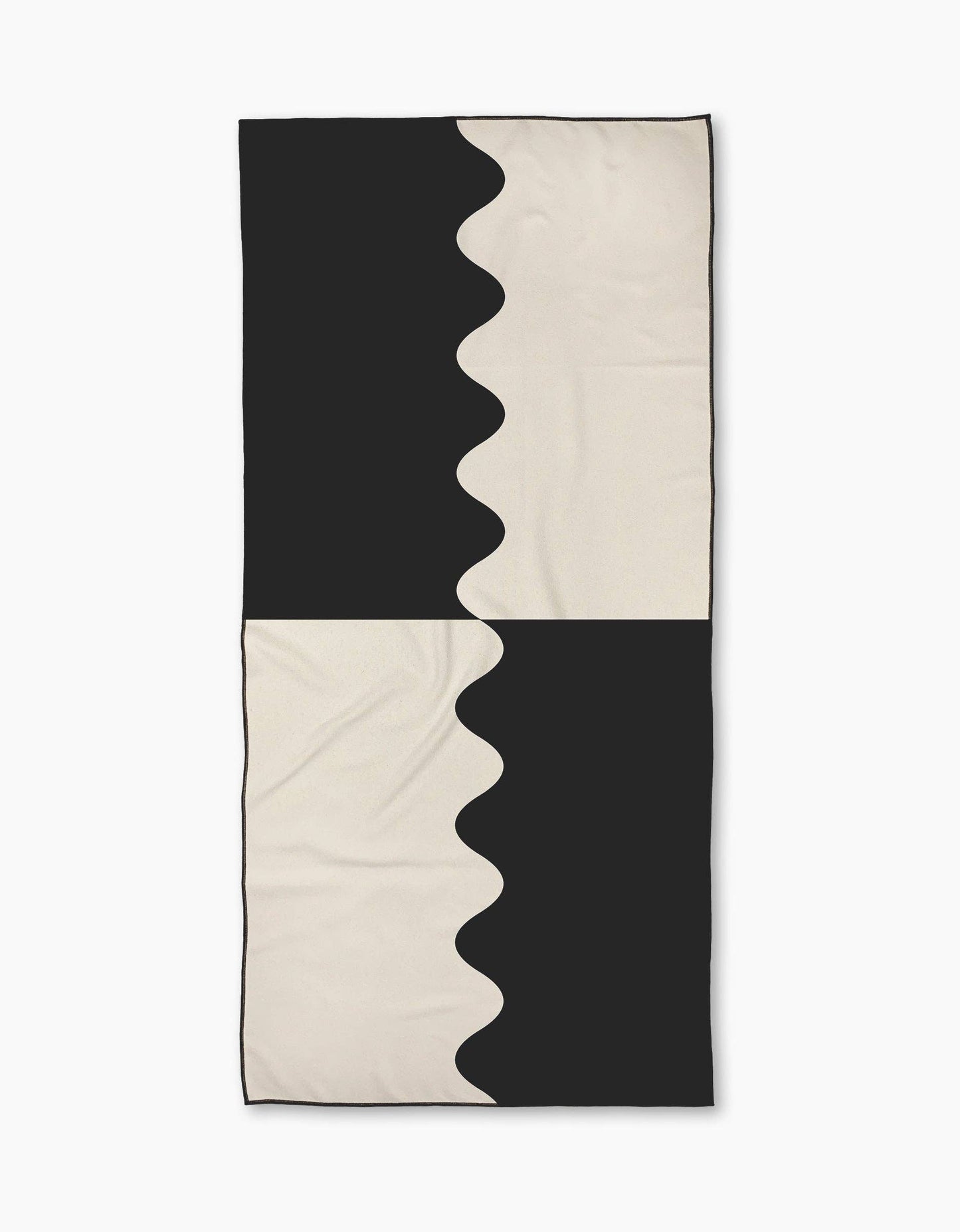 Monochrome Waves Beach Towel