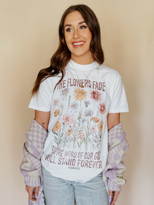 The Flowers Fade Tee: White / M