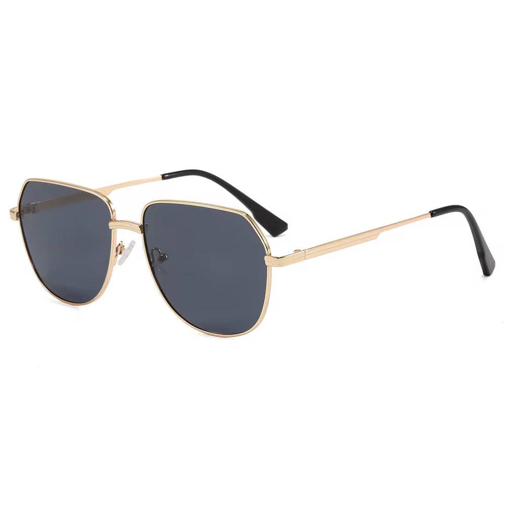 April Aviator Sunglasses: Gold/Brown Lens