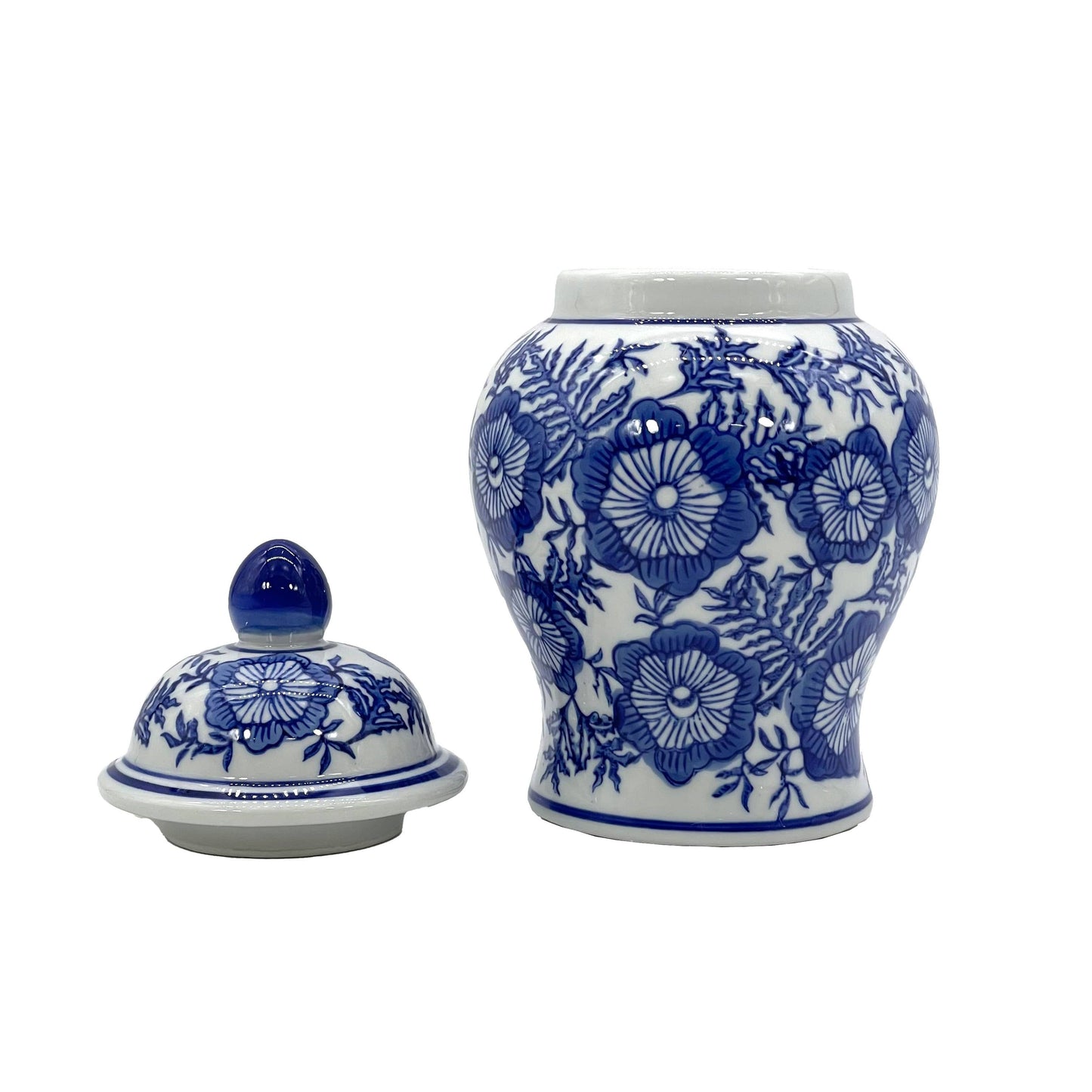 Small Chinoiserie Ceramic Decorative Tea & Ginger Jar 8": Gold Leopard