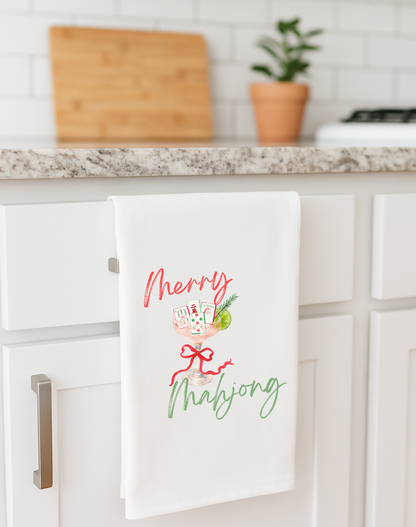 Merry Mahjong Christmas gift towel