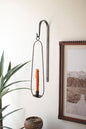 HANGING WALL TAPER CANDLE HOLDER - OVAL: Brown / Iron/Metal / 7" x 5" x 23"t
