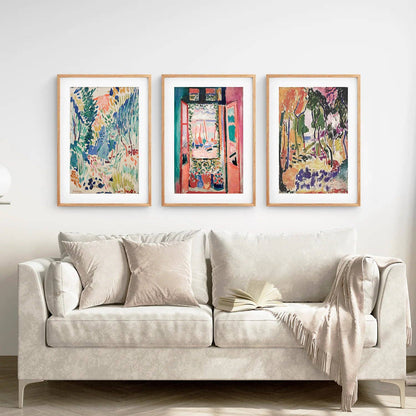 Henri Matisse Abstract Painting Wall Art Print: 16x20 inches / Thin Wood Frame - no mat