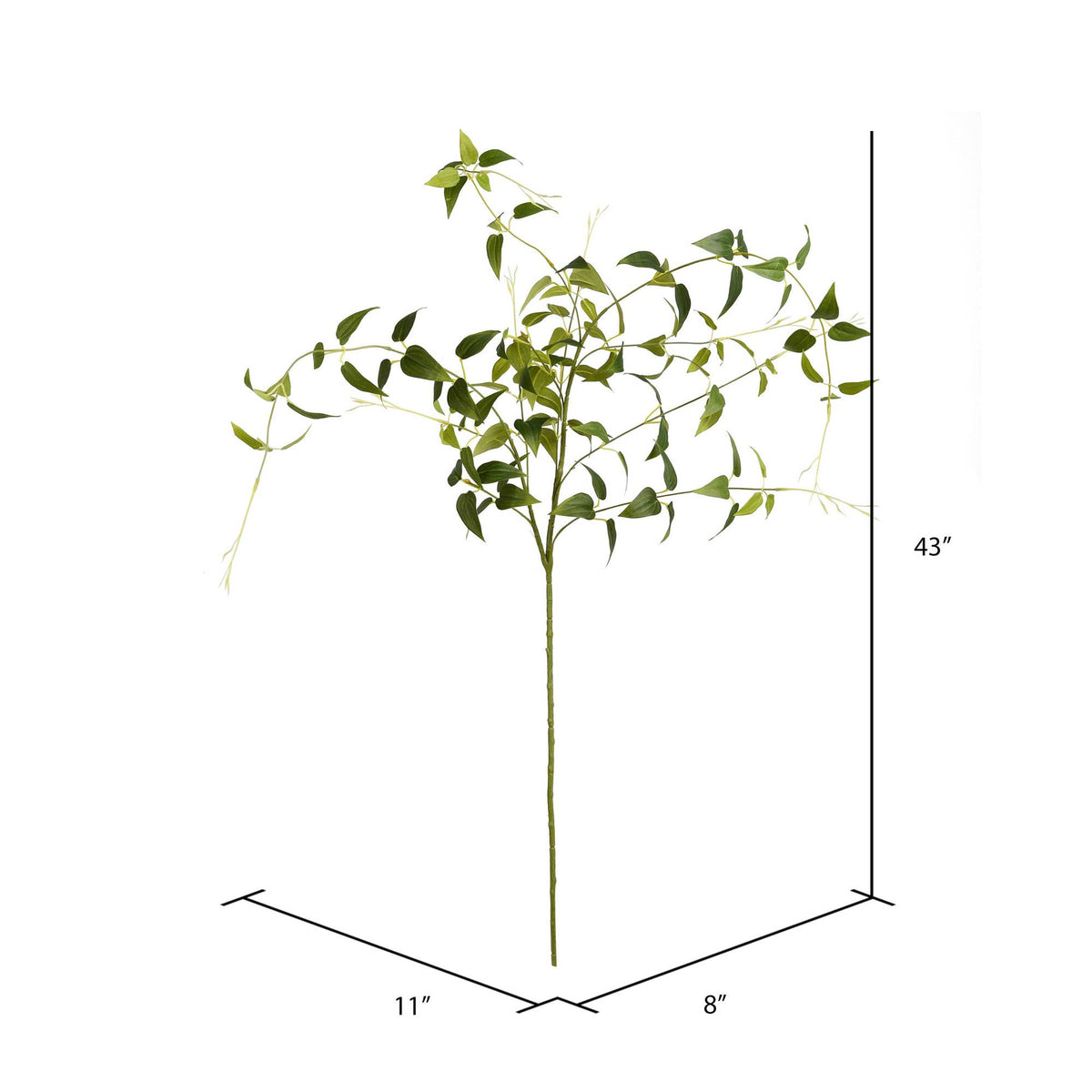 Vickerman 43" Green Clematis Leaves Spray 3/pk: Green / PE / 43"