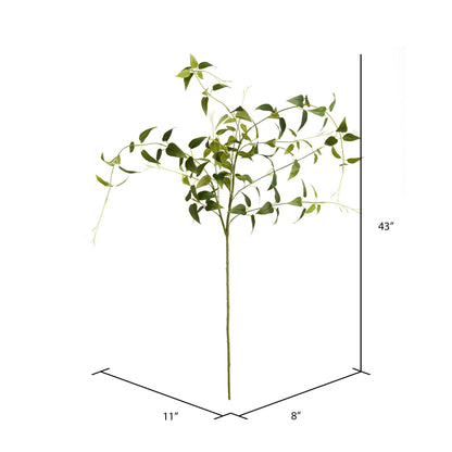 Vickerman 43" Green Clematis Leaves Spray 3/pk: Green / PE / 43"