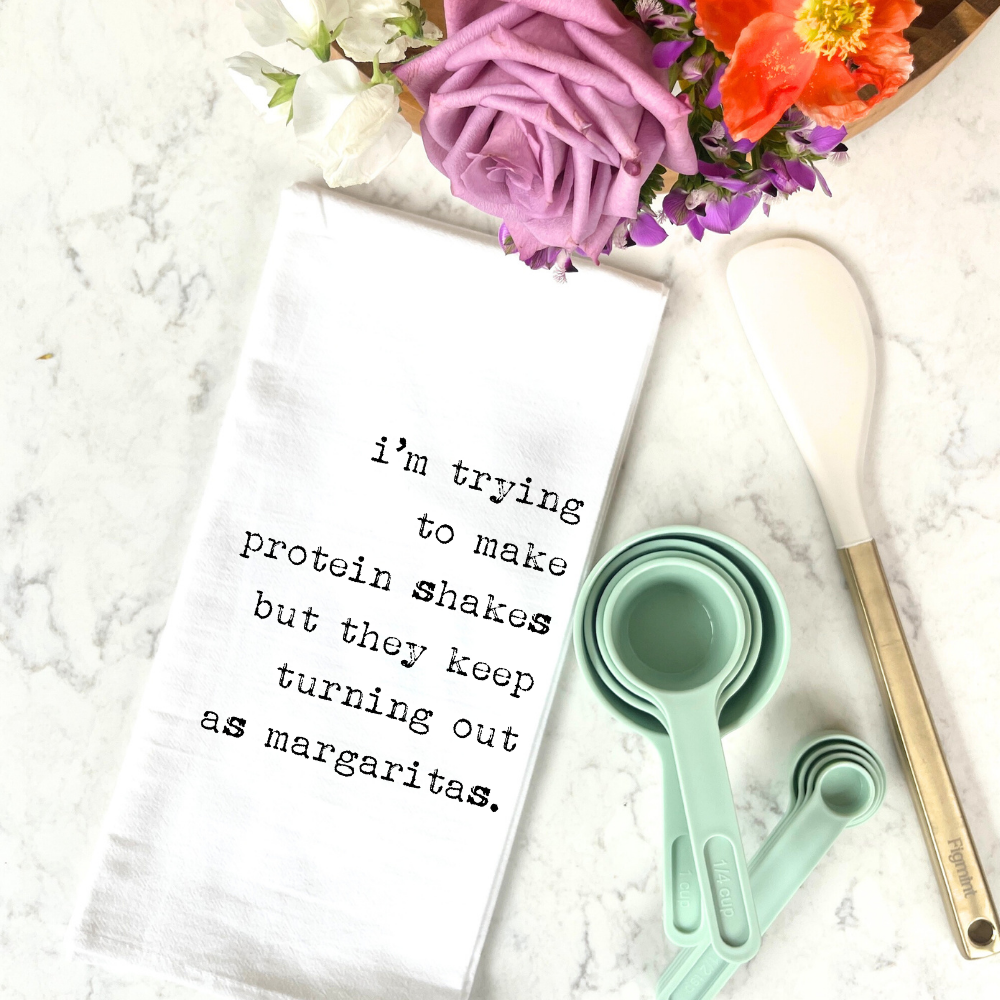 Protein Shake to Margaritas, Funny gift towel