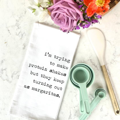 Protein Shake to Margaritas, Funny gift towel