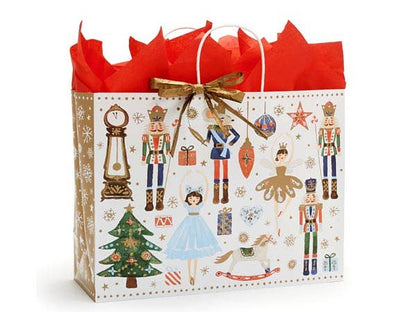 Nutcracker Dance Paper Christmas Gift Bags: 25 Pack / Cub 8x4.75x10"