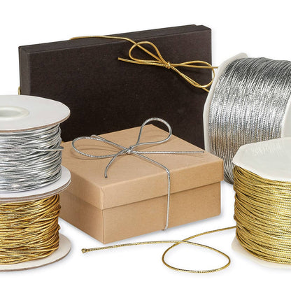 Metallic Tie Cord Ribbon: Metallic Gold / 1 Pack / 1/16”x100 yards
