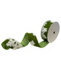 FUZZY GREEN WITH WHITE SNOWFLAKE RIBBON 2.5" X 10YD
