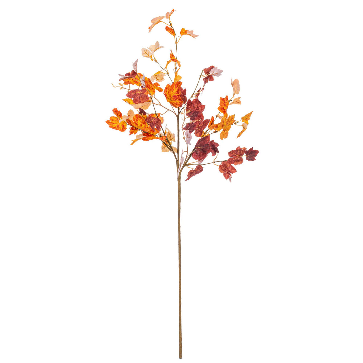 Vickerman 34" Orange Fall Maple Leaf Spray 2/Bag: Orange / Polyester / 34"