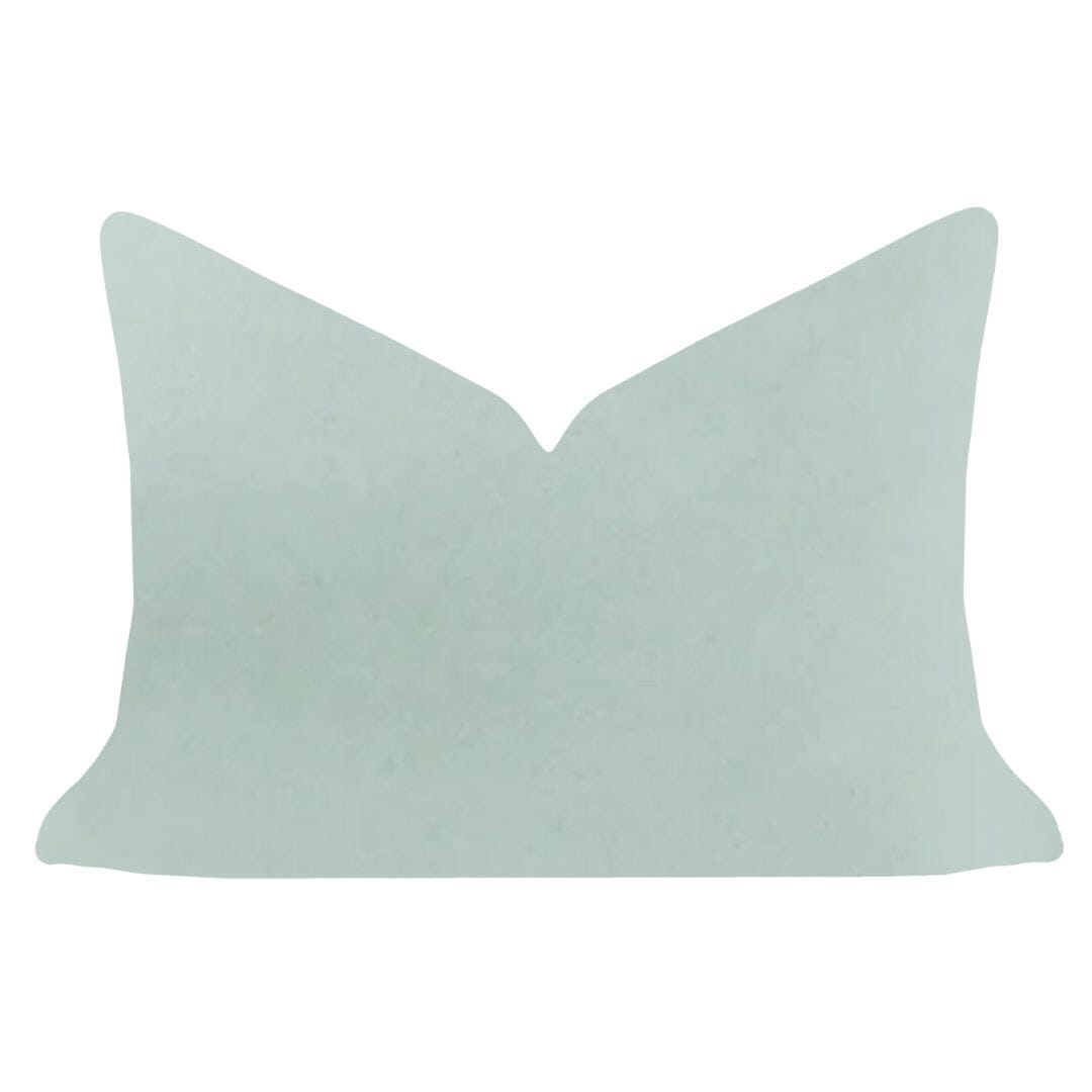 Robin's Egg 14x20 Solid Velvet Pillow: 14" x 20" Lumbar