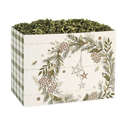 Christmas Gift Basket Boxes: Evergreen Christmas / 6 Pack / Large 10.25x6x7.5"