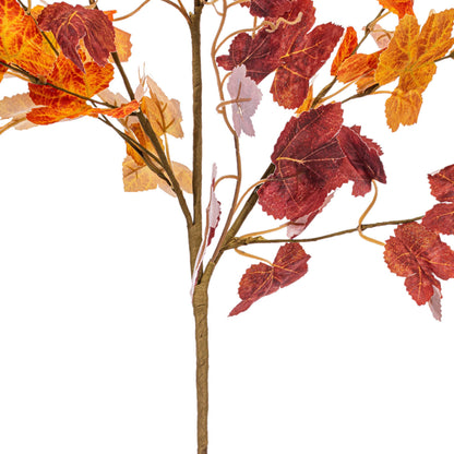 Vickerman 34" Orange Fall Maple Leaf Spray 2/Bag: Orange / Polyester / 34"
