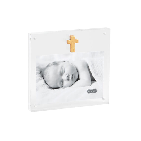 Acrylic Frame w Gold Cross