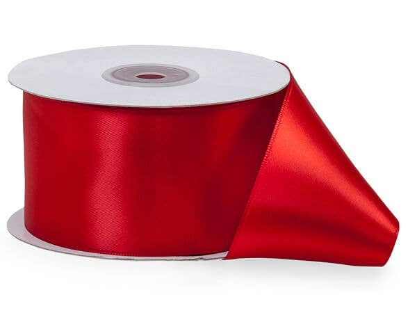 Double Face Satin Gift Packaging Ribbon: Red Double / 1 Pack / 1-1/2"x50 yards