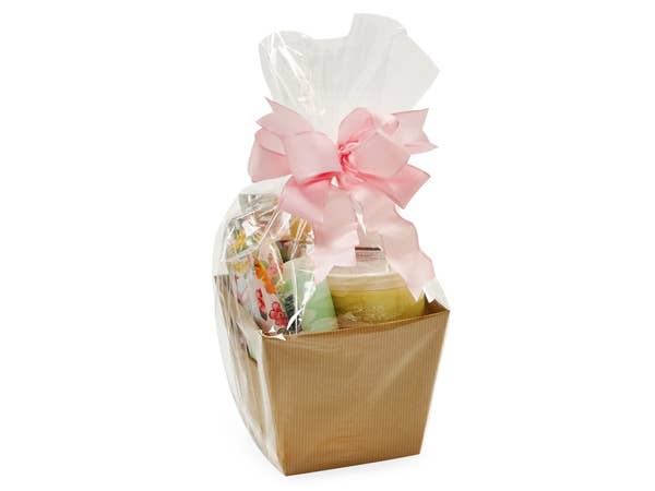 Clear Cellophane Basket Wrap Bags: Clear / 100 Pack / Medium 16x24"
