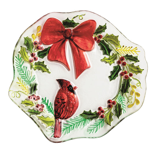 Fused Glass Wreath Plate