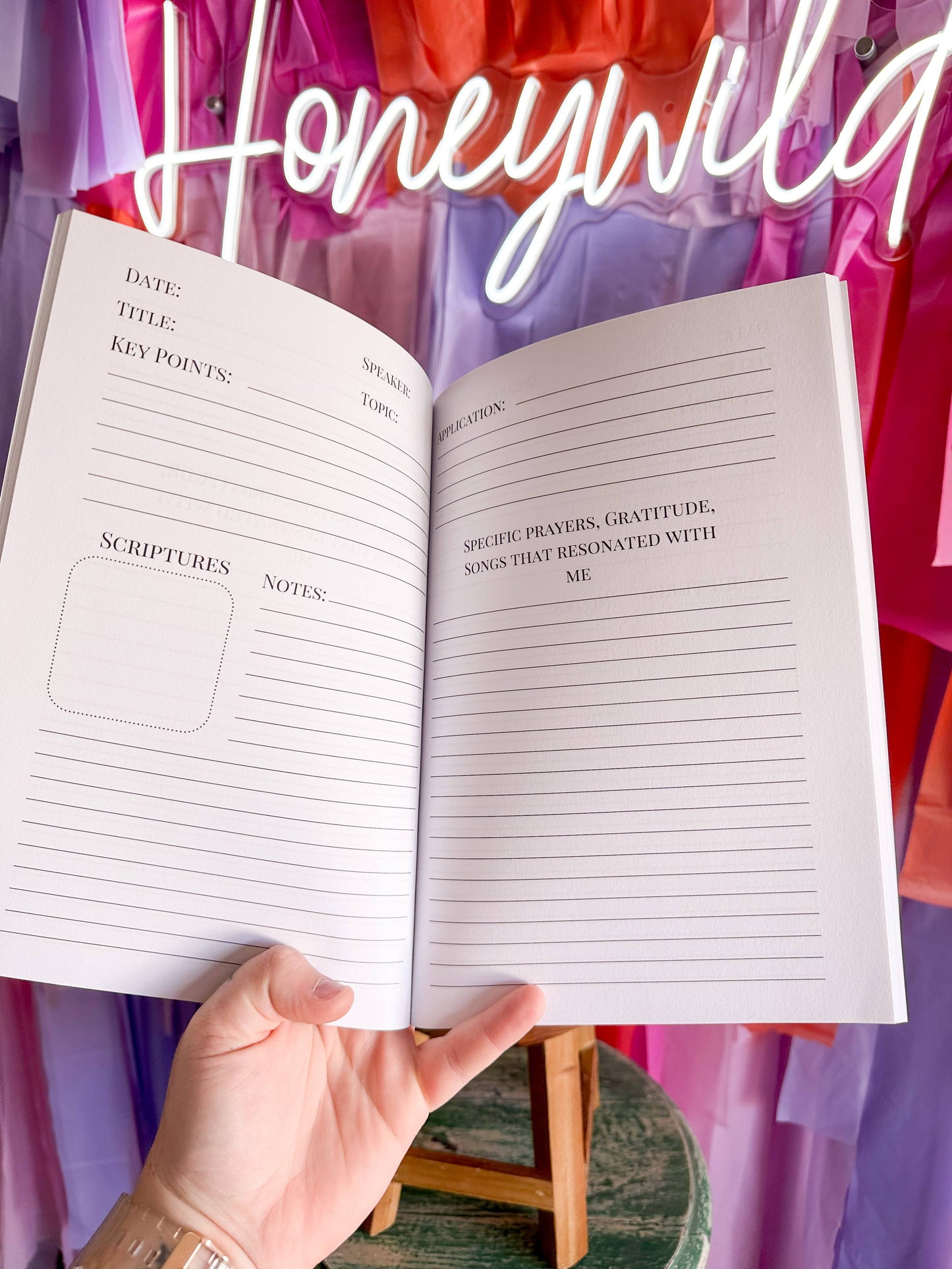 Boho Floral Sermon Notes Journal