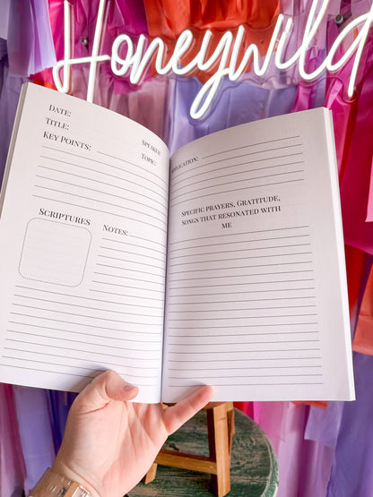 Boho Floral Sermon Notes Journal