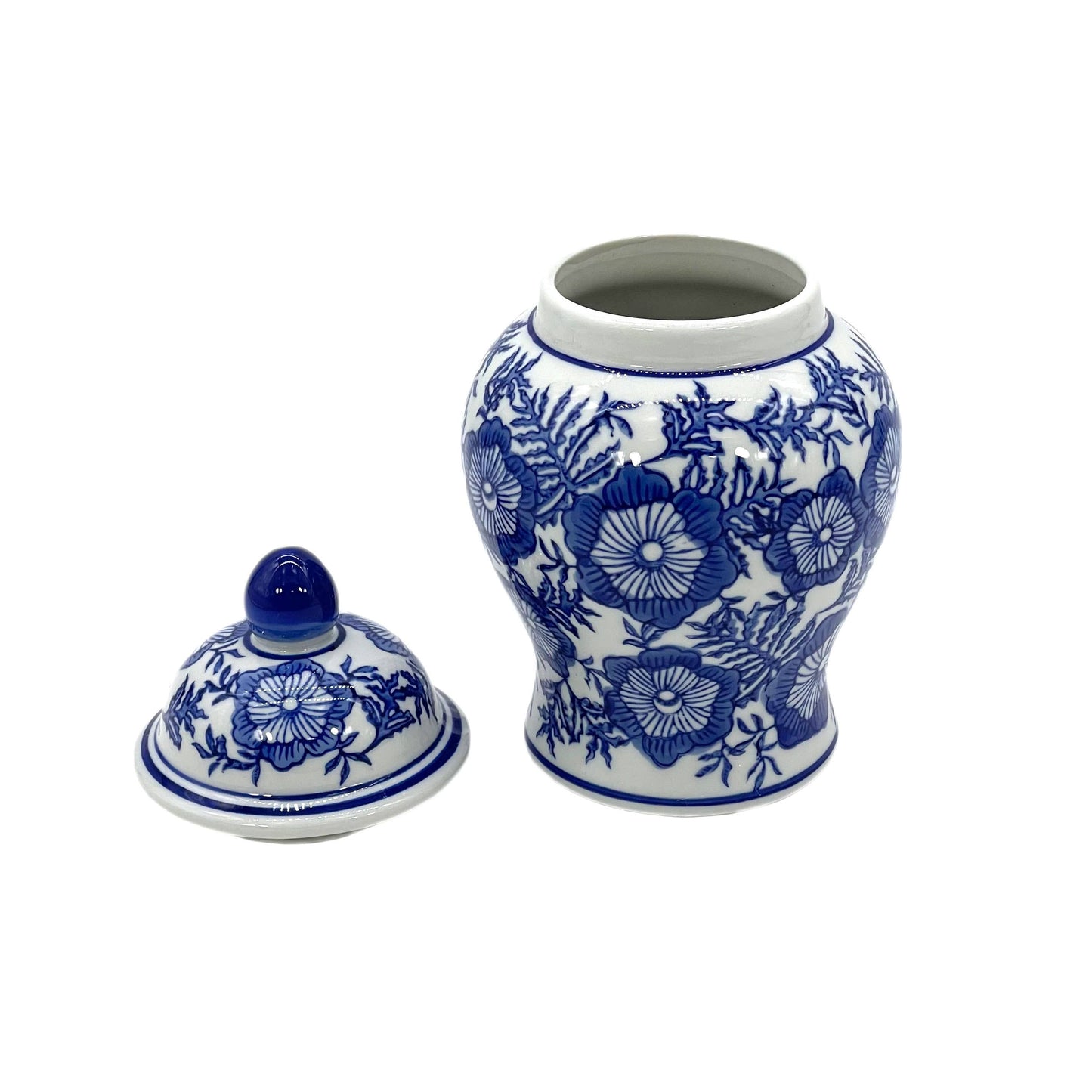 Small Chinoiserie Ceramic Decorative Tea & Ginger Jar 8": Gold Leopard