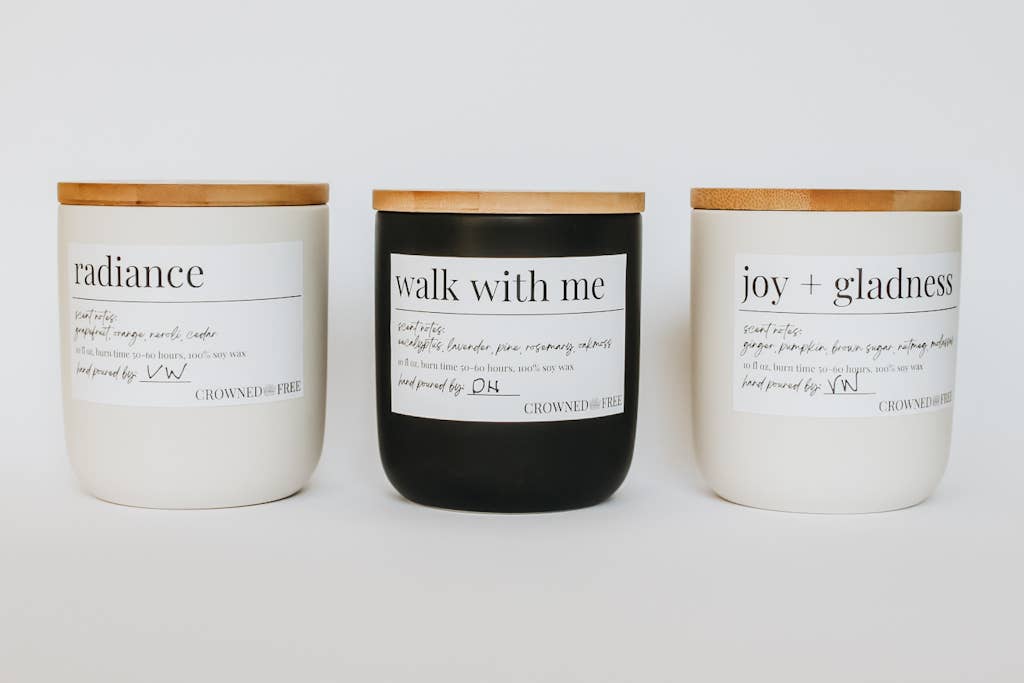Walk With Me Candle, 10 oz White - Made By Survivors