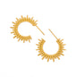 Sunburst Hoop Earring - WATERPROOF: Gold
