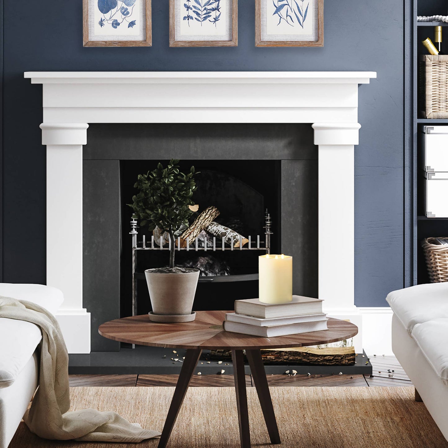 Lightli Moving Flame Indoor Tri-Flame Pillar 6" X 10"