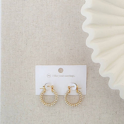 Lizzie Pave Hoops - WATERPROOF