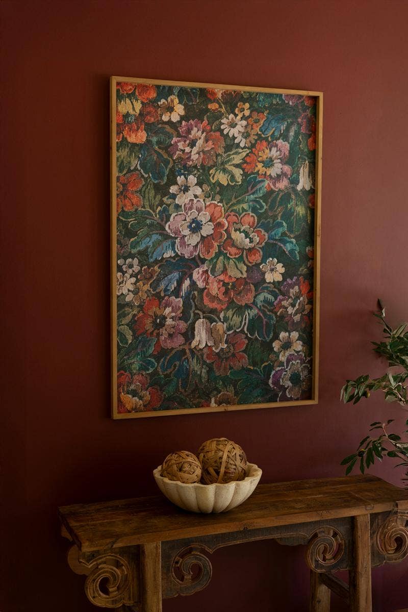 FRAMED PRINTED  PAPER - FLORAL: Multi / Wood/Paper/Metal / 31" x 1" x 45"t