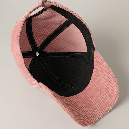 BLESSED 3D Embroidered Corduroy Baseball Cap: BURGUNDY / One Size