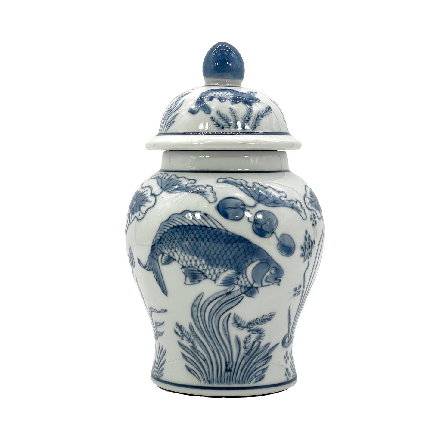 Small Chinoiserie Ceramic Decorative Tea & Ginger Jar 8": Gold Leopard