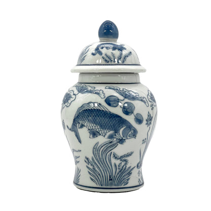Small Chinoiserie Ceramic Decorative Tea & Ginger Jar 8": Gold Leopard