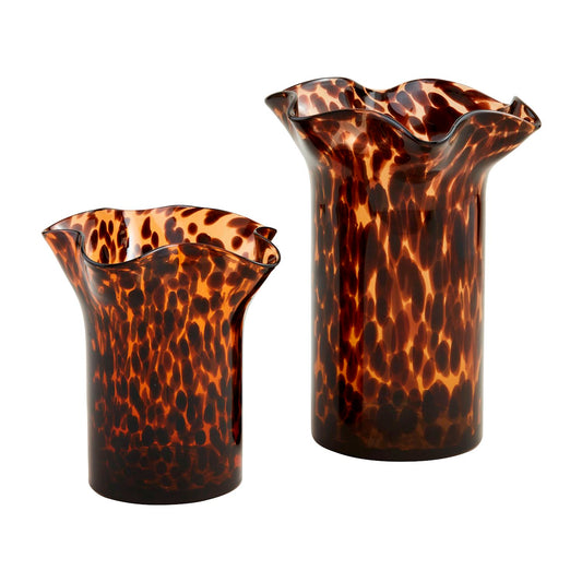 Small Ruffle Tortoise Glass Vase