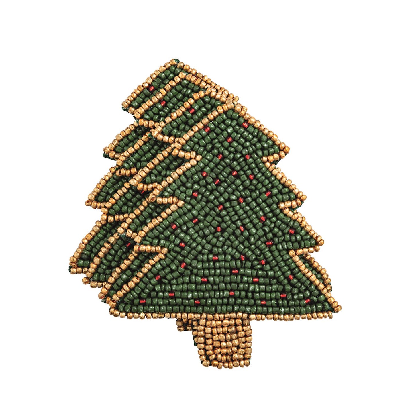 Xmas Tree Beaded Coaster Set