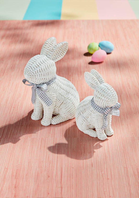 Large Wicker Resin Bunny