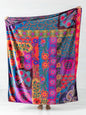 Magenta Birds Reversible Throw Blanket