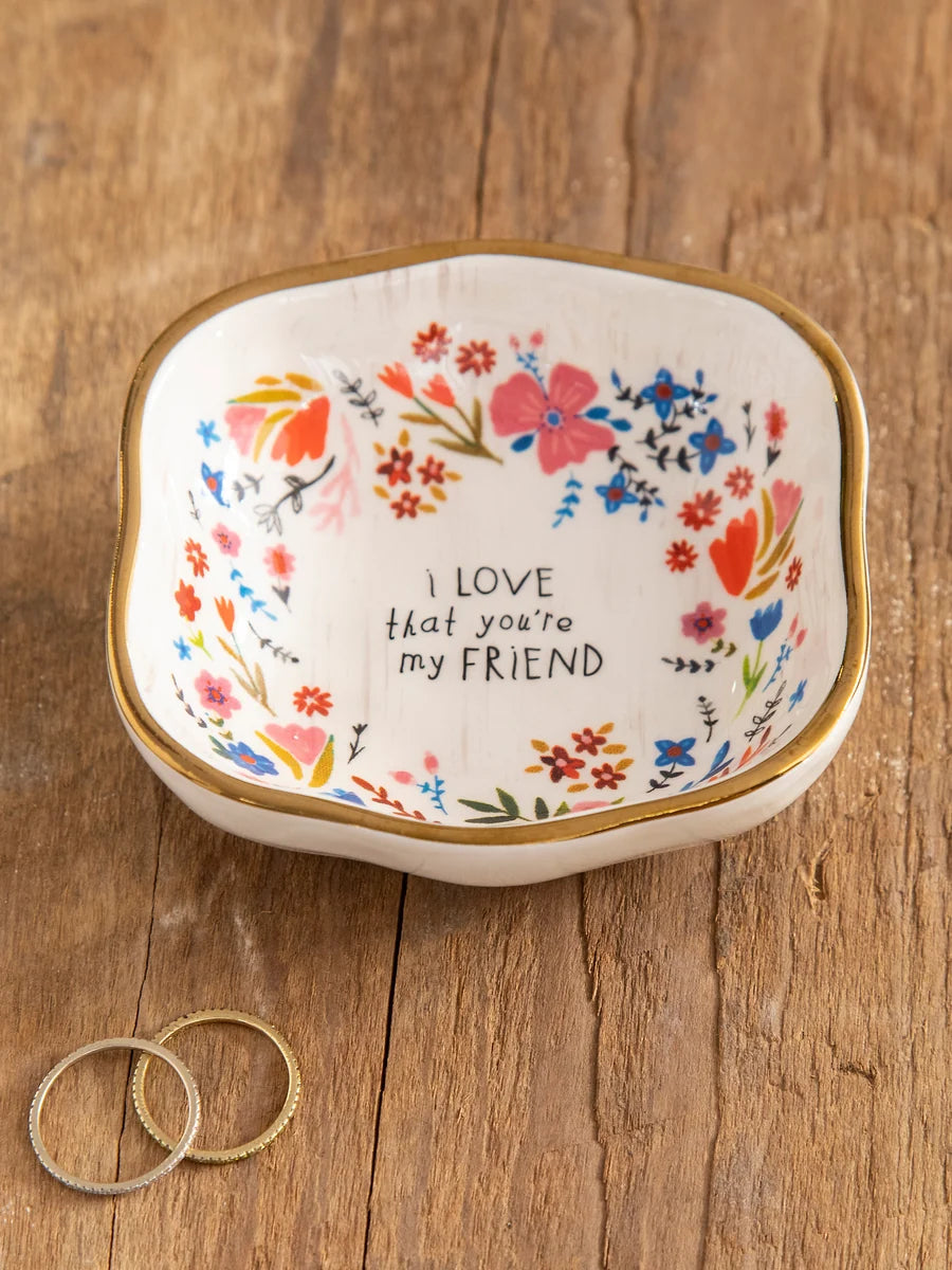 Antiqued Trinket Bowl: Friend