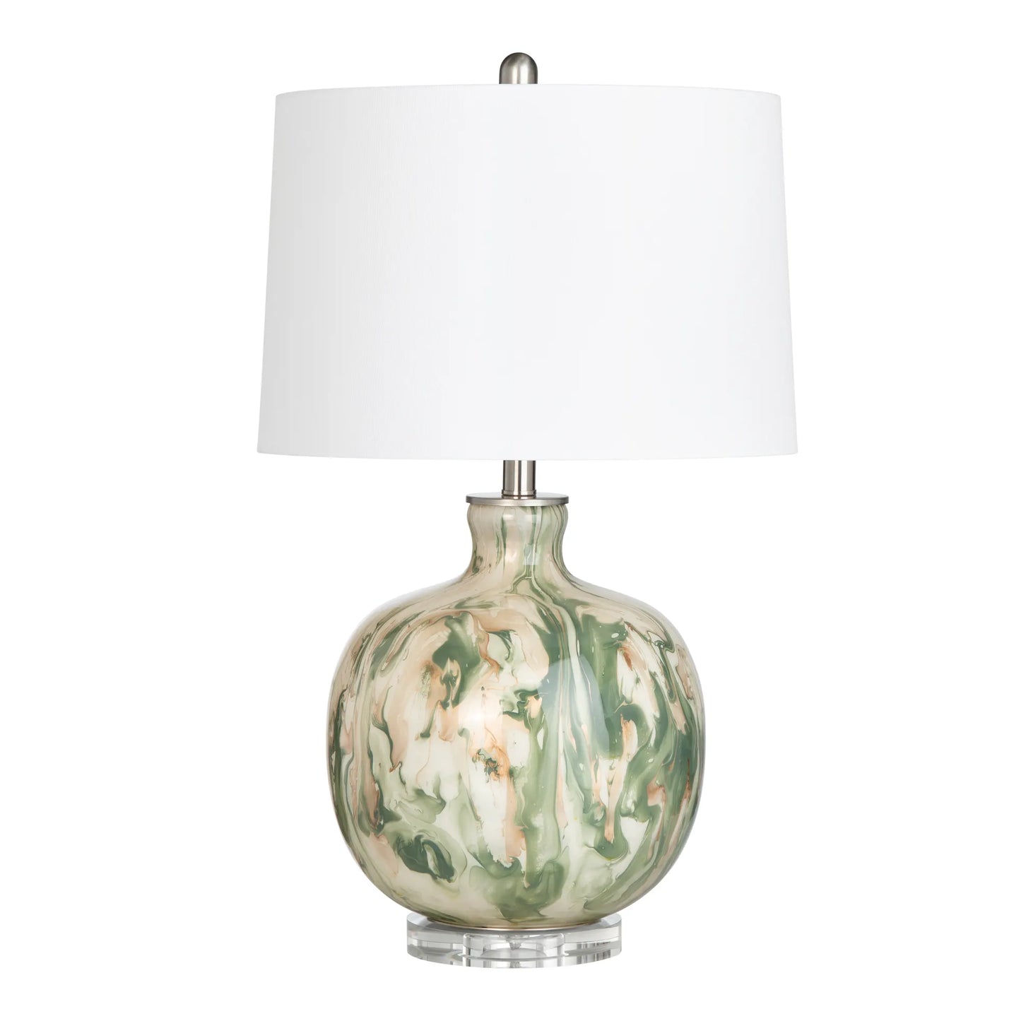 Waverly  Lamp- Cream and Green