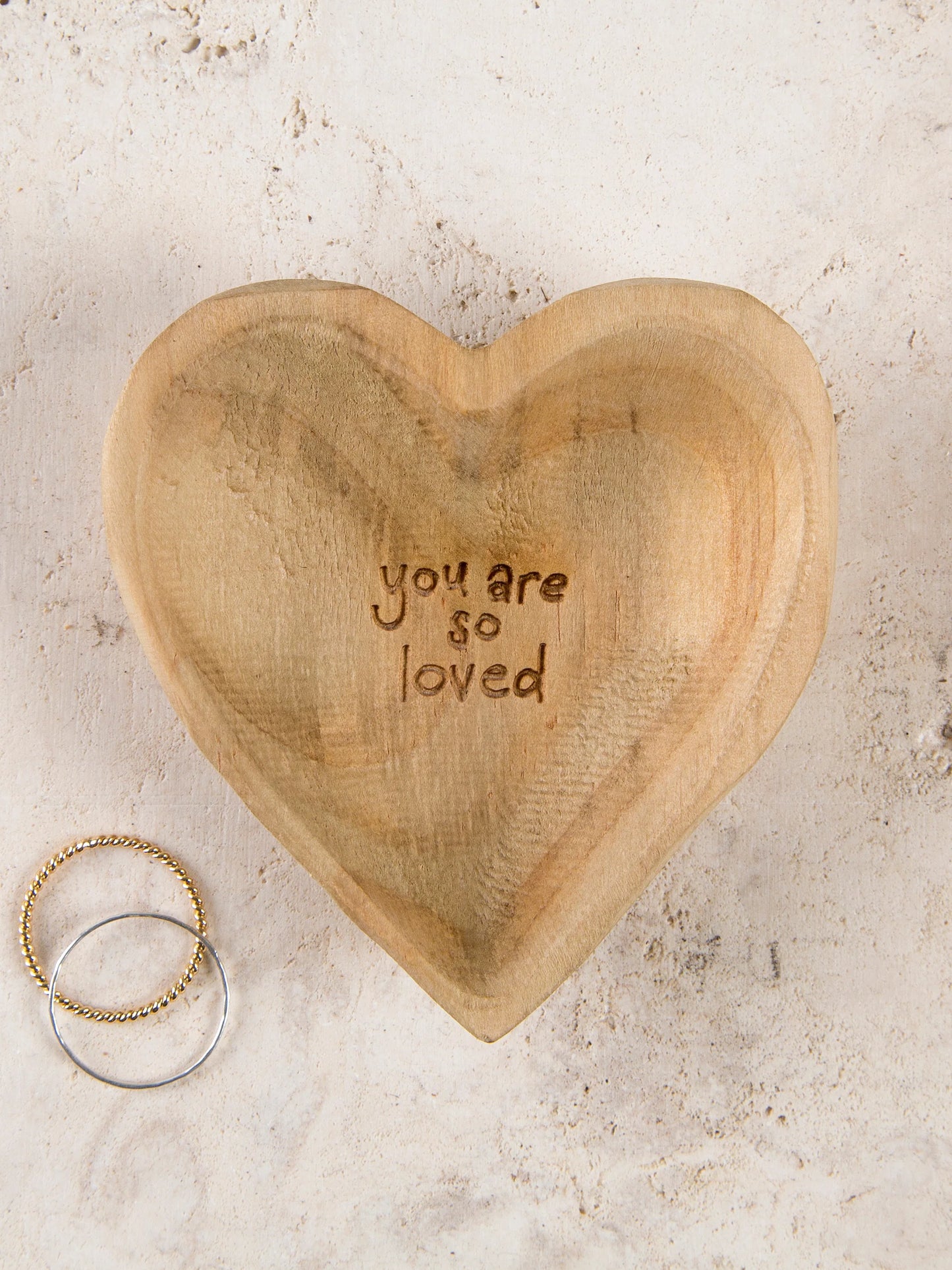 Wood Trinket Dish- So Loved