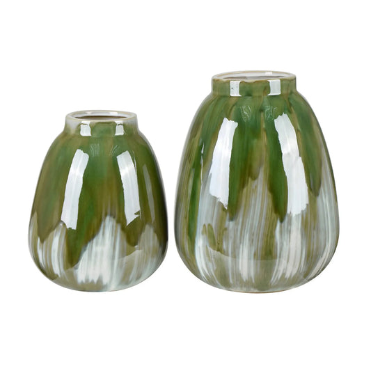 Green Cluett Vases, set 2