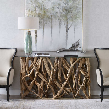 Teak Wood Console Table