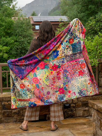 “Jewel Border” Reversible Throw