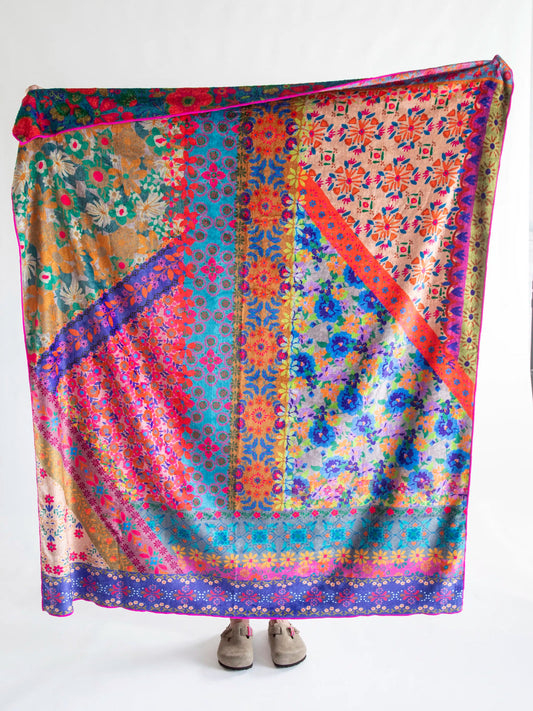 “Bright Patchwork” Reversible Throw