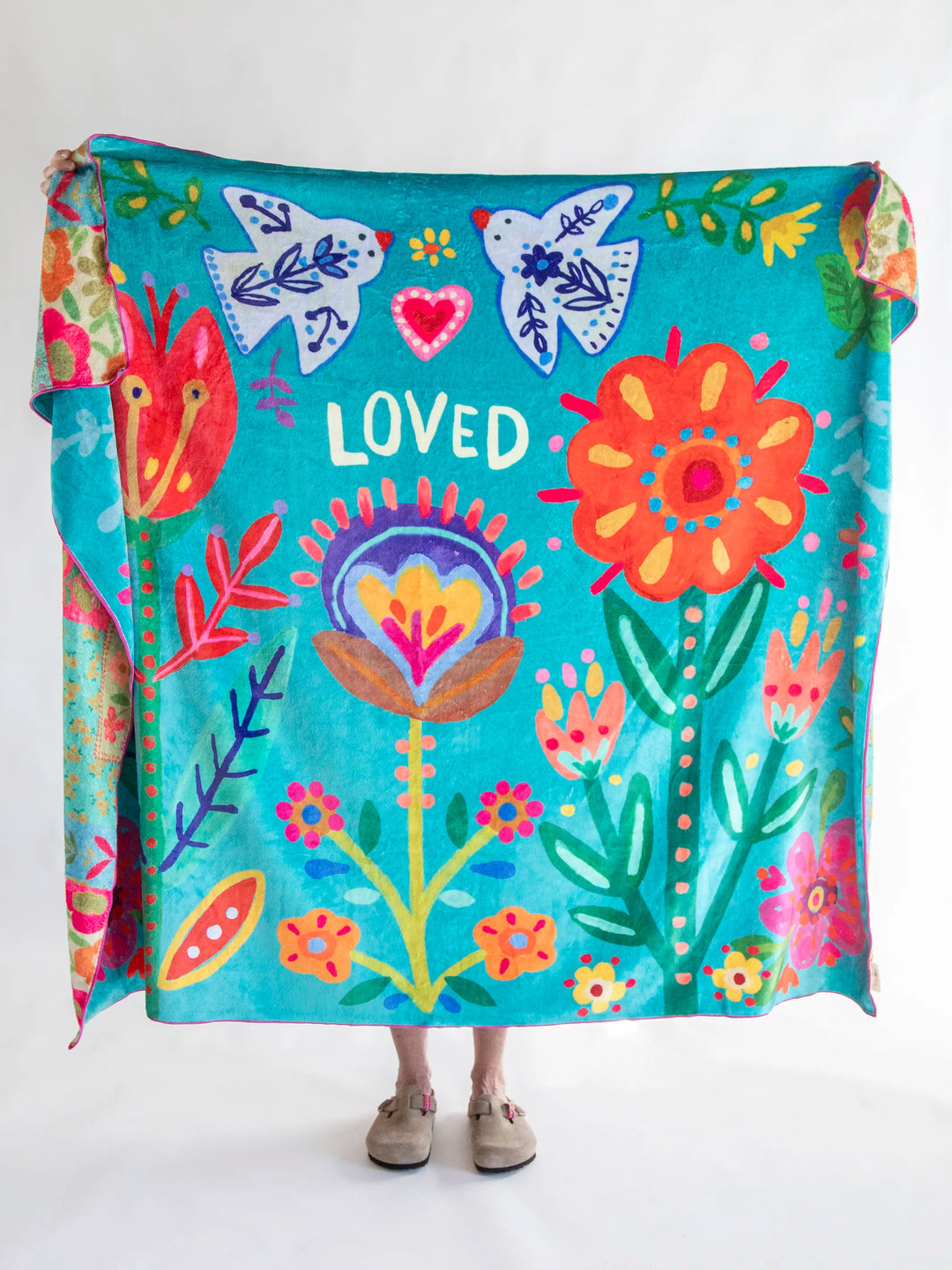 Teal Loved Cozy Blanket