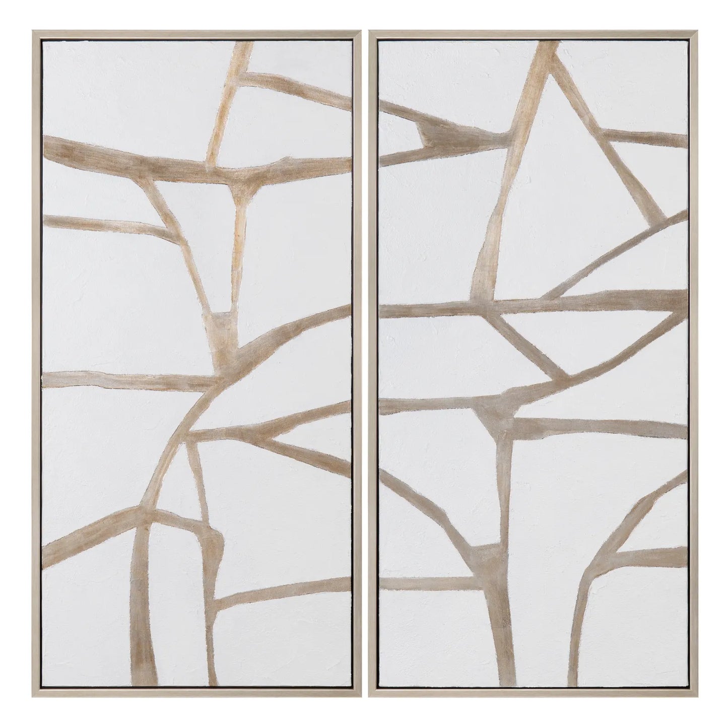 Silver lines Framed Canvas Set 2, CVTOP3237