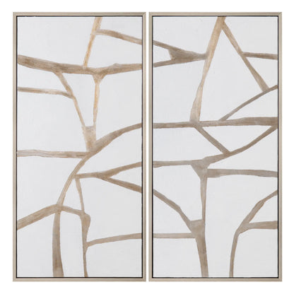Silver lines Framed Canvas Set 2, CVTOP3237
