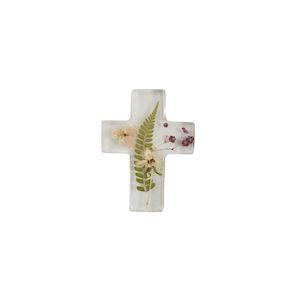 Dried Flower Resin Cross w/ Fern