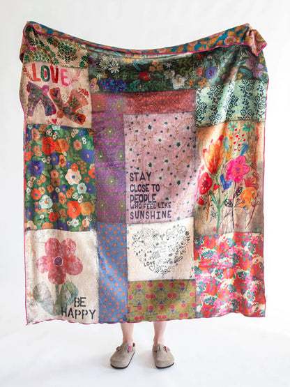 “Patch Work Be Happy” Reversible Throw